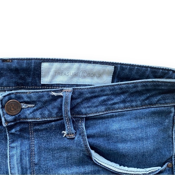 Treasure & Bond Rolled Cuff High-Waist Denim Jean Shorts | Size 32 - Picture 3 of 13